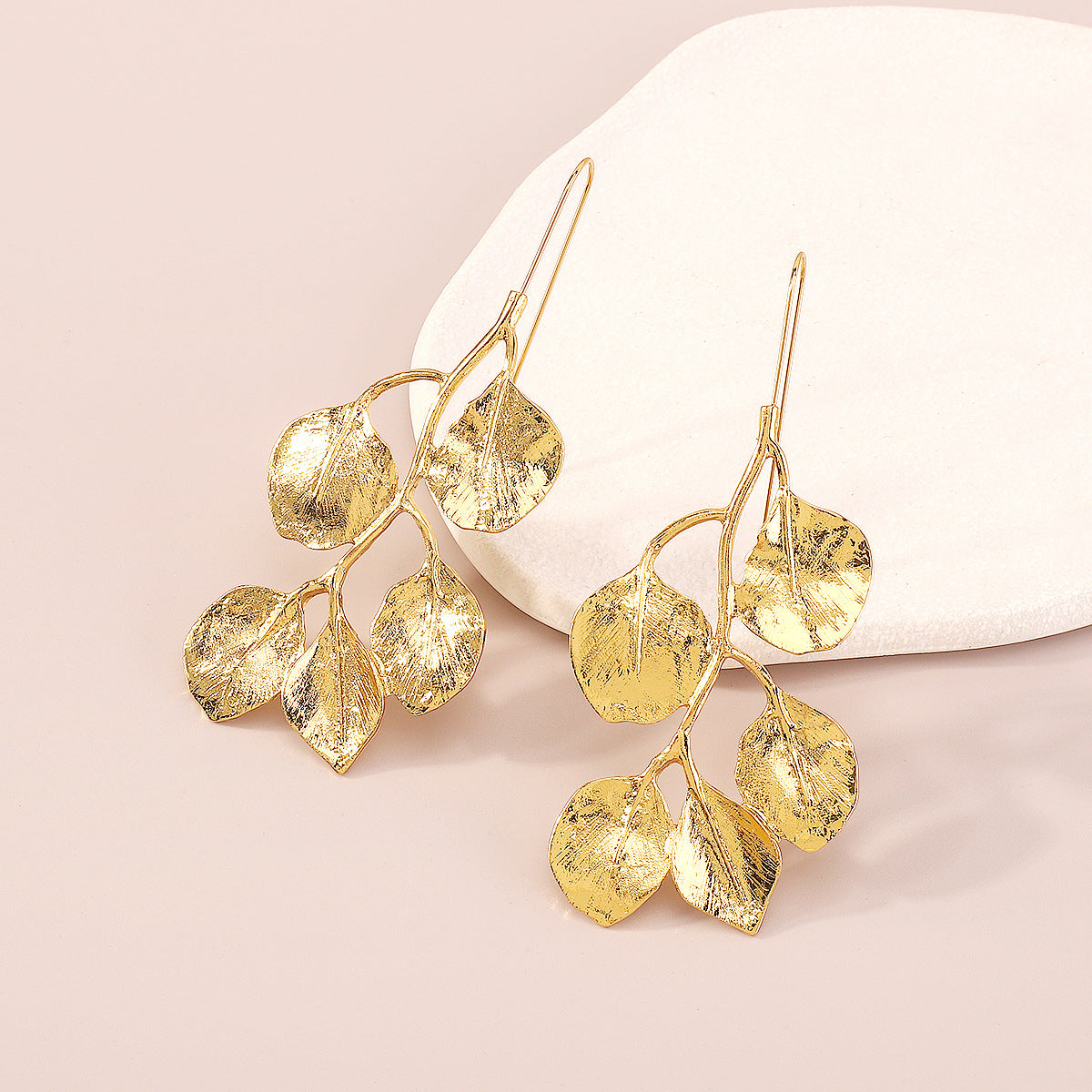 Earring Necklace Luxury Metal Leaf Earrings Choker For Women Personality Jewelry Gift