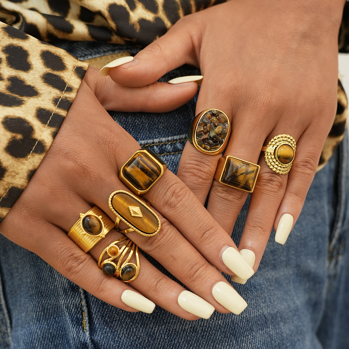 Stainless Steel Tiger Eye Ring With A Bold High-End Look