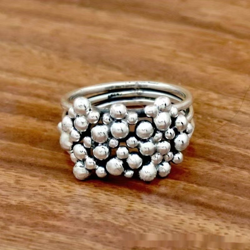 Irregular Bead Niche Design Ring For Women