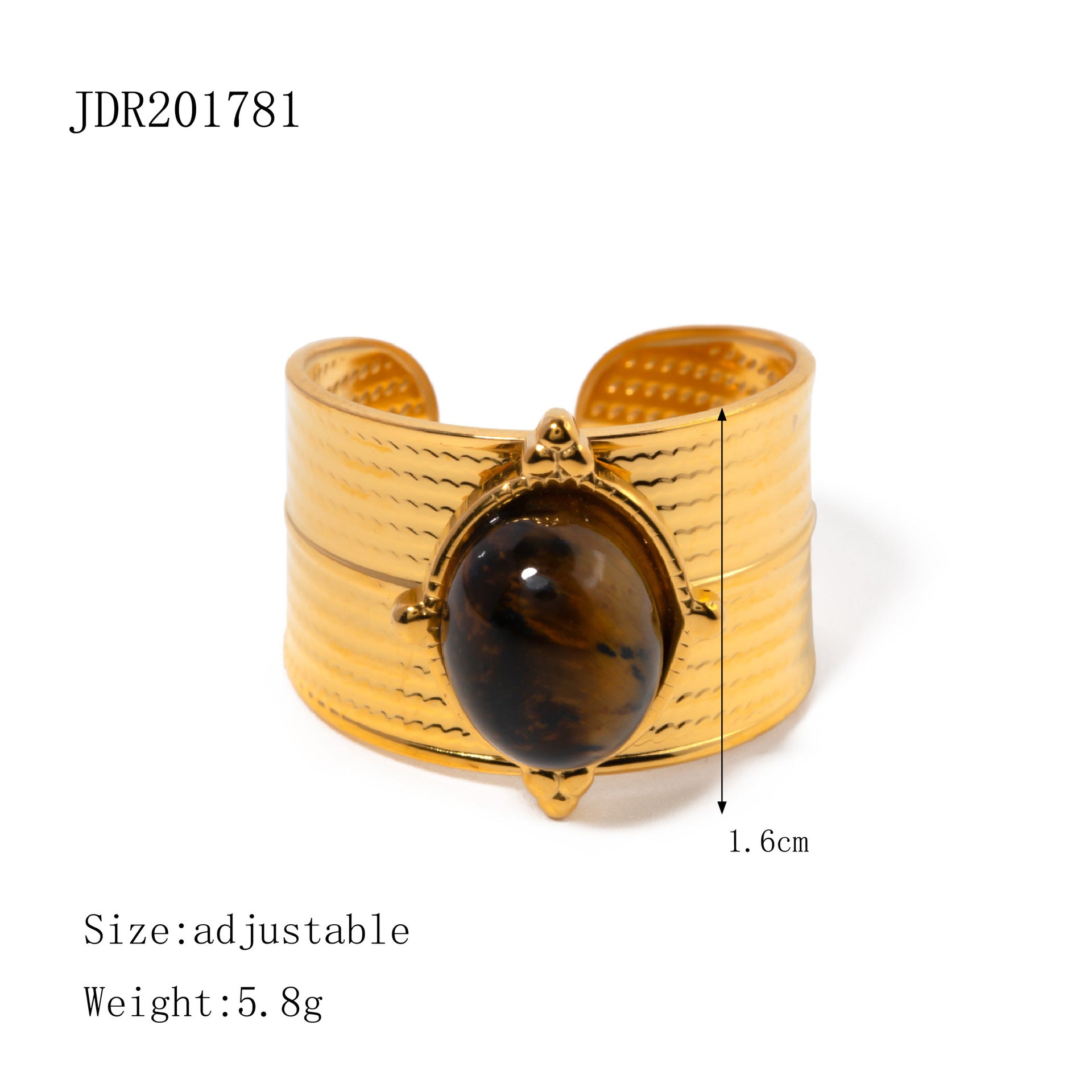 Tigers Eye Ring Niche High-End Hand Accessory In Titanium Steel That Wont Fade