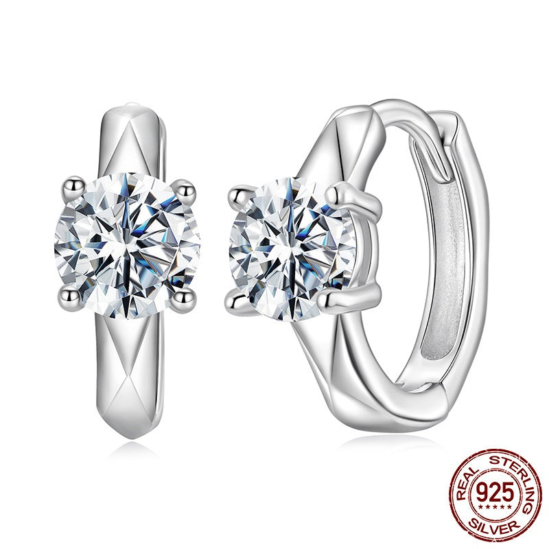 Original D Color 50 Points Shining Moissanite Ear Clip