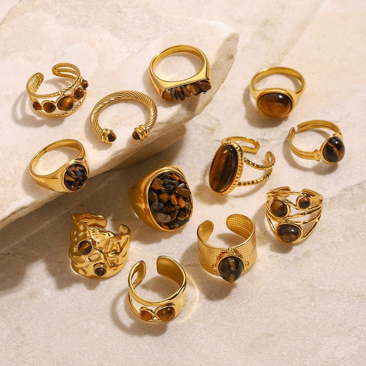 Tigers Eye Ring Niche High-End Hand Accessory In Titanium Steel That Wont Fade