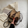 New Trendy Bucket PU Leather Handbag For Women Luxury Messenger Shoulder Bag Hot Sale