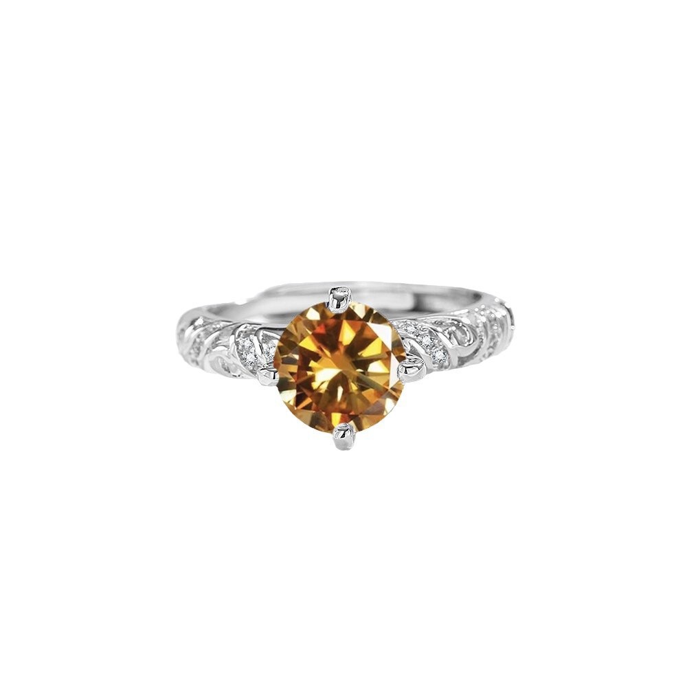 Open-ring Womens Ring With 2-carat Gemstone