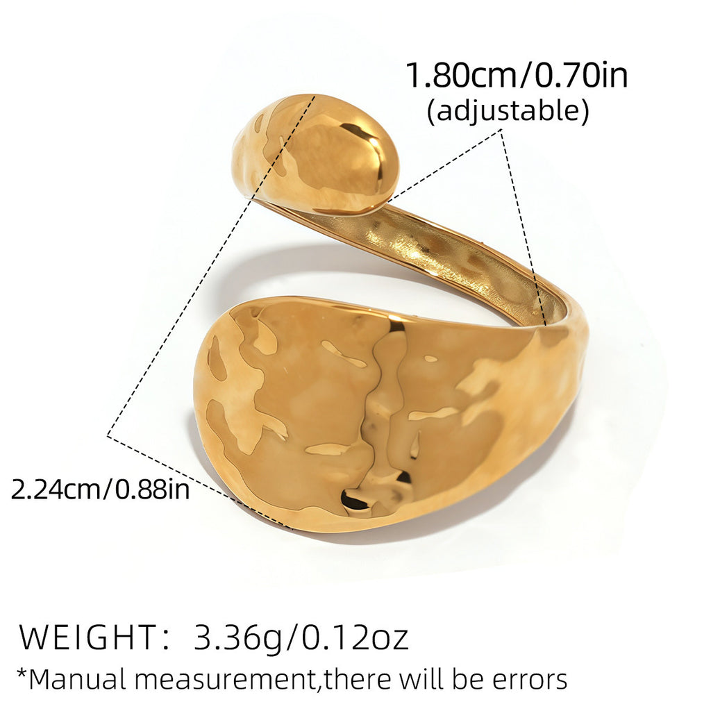 Stainless Steel Geometric Hollow-Out Open Ring, Simple And Stylish