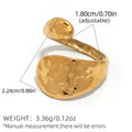 Stainless Steel Geometric Hollow-Out Open Ring, Simple And Stylish