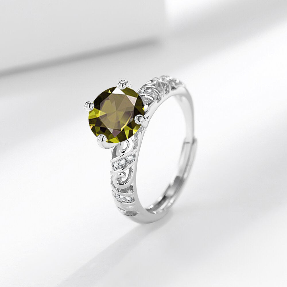 Open-ring Womens Ring With 2-carat Gemstone