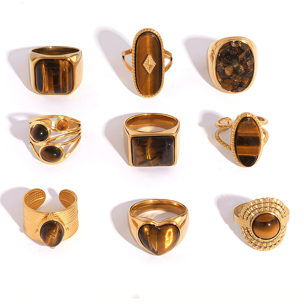 Stainless Steel Tiger Eye Ring With A Bold High-End Look