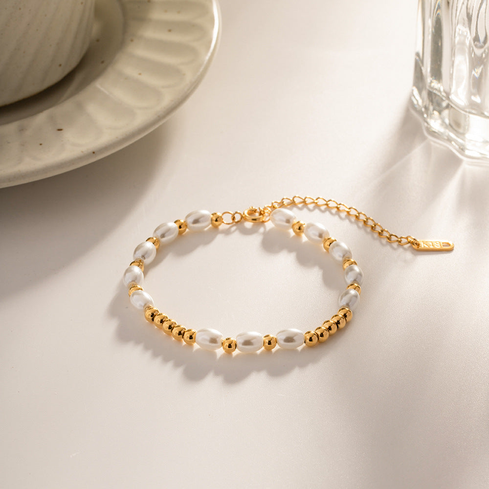 Pearl Bracelet Jewelry Stainless Steel Does Not Fade