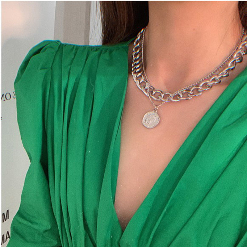 Chain hip hop necklace short clavicle chain women
