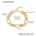 Light Luxury Stainless Steel Bracelet With Full Zirconia Stones For Women