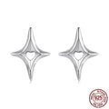 Original S925 Sterling Silver Star Stud Earrings Personalized Cold Style Hollow Out