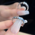 Dripping Glaze Texture Heart-shaped Adjustable Ring Set