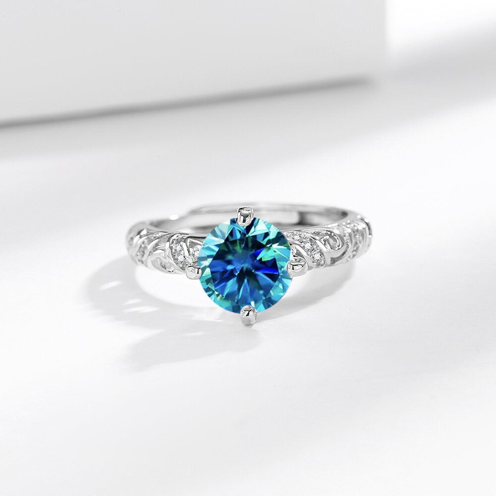 Open-ring Womens Ring With 2-carat Gemstone