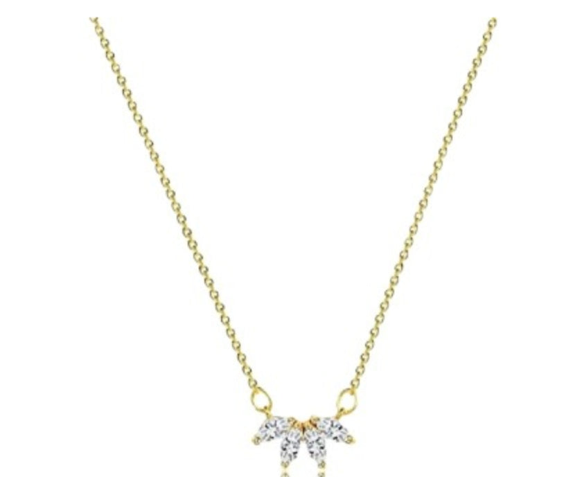 Fashion Jewelry Minimalist Shining Flower Petal Necklace For Women Girls Lotus Flower Pendant Necklace Female Party Anniversary Jewelry Gift