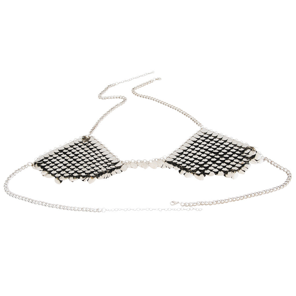 European And American Body Complex Alloy Chest Chain Women