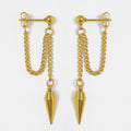 Personalized Long Ear Studs Simple Rivet Chain Cold Style