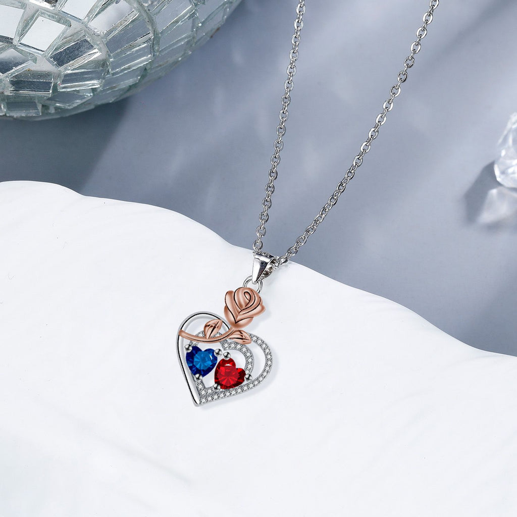 European And American Style Jewelry Rose Heart Fashion Elegant Necklace For Women