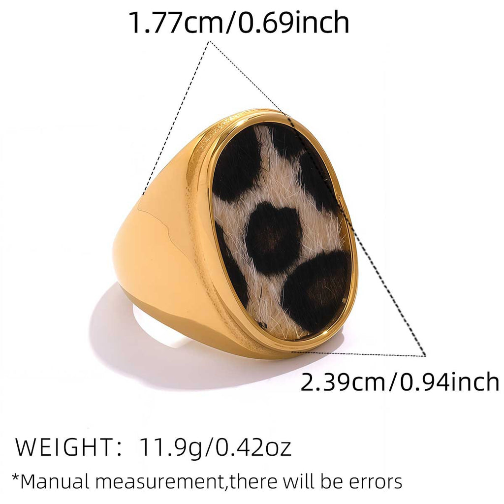 New High-end Leopard-print Ring For Women Polished Finish Stackable